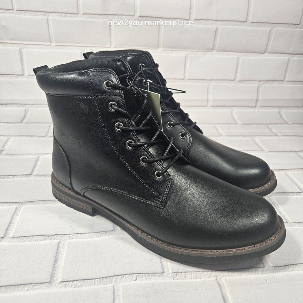 Men's Jeffrey Combat Boots - Goodfellow & Co Black  New with box men's casual